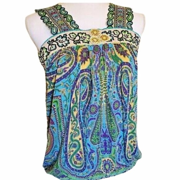 FREE PEOPLE PAISLEY TANK TOP SIZE XS - Picture 6 of 7